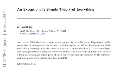 Garett Lisi: An Exceptionally Simple Theory of Everything
