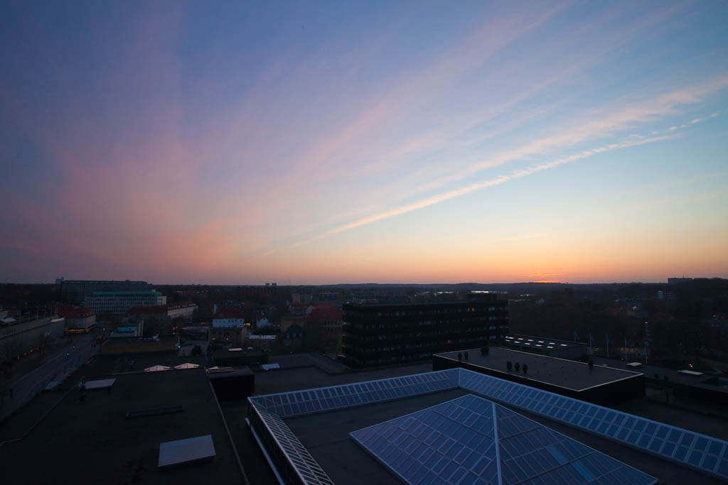 Solnedgang og udsigt fra Scandic Hotel (Kgs. Lyngby)
