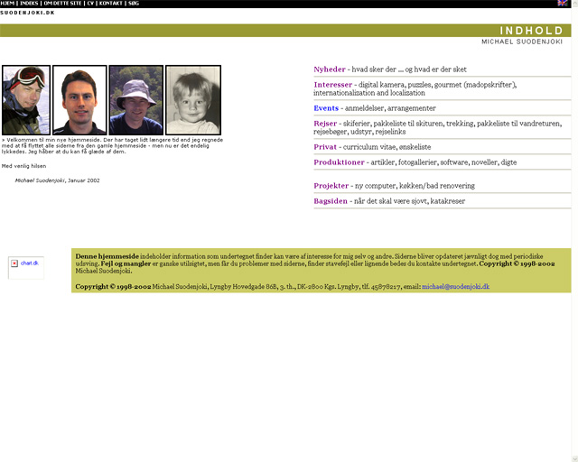 Hjemmesiden som den så ud i januar 2002.